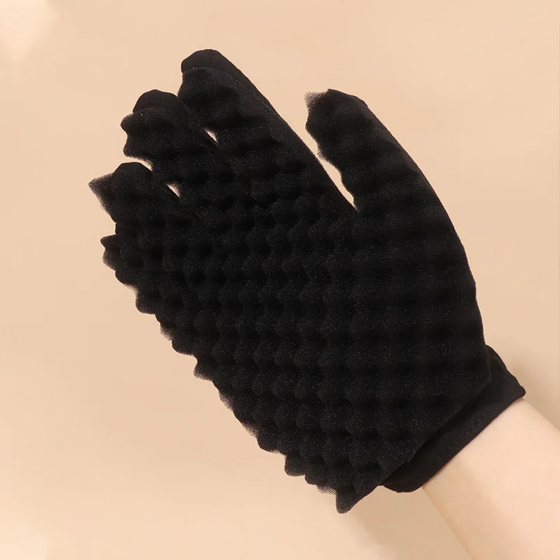 1 قطعة العناية بالشعر المضفر الأفريقي الملتوية على شكل موجة قفازات إسفنجية ناعمة ، أداة قفازات تصفيف الشعر في الصالون خاص للشعر المستعار الحقيقي #3