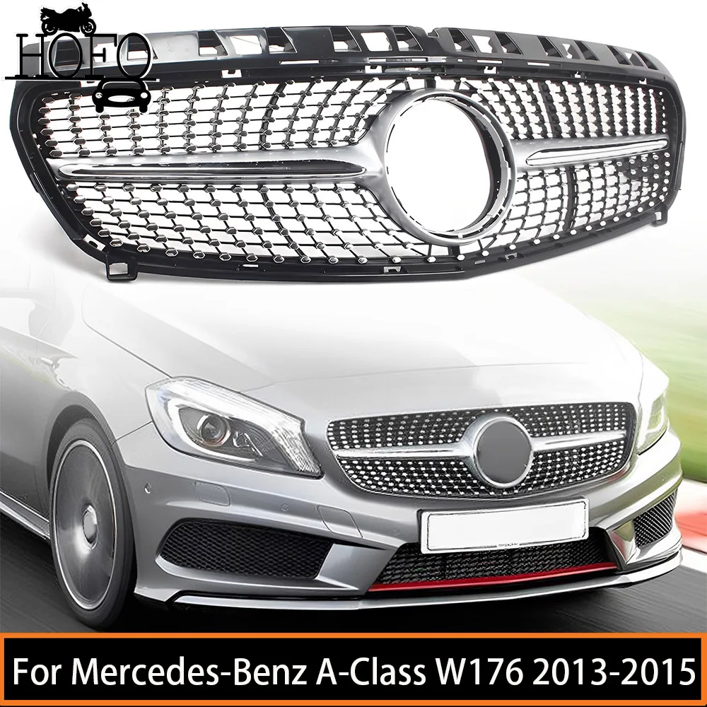 For Mercedes-Benz A-Class W176 2013 2014 2015 A180 A200 A250 Diamond Style Grill Front Bumper Grille