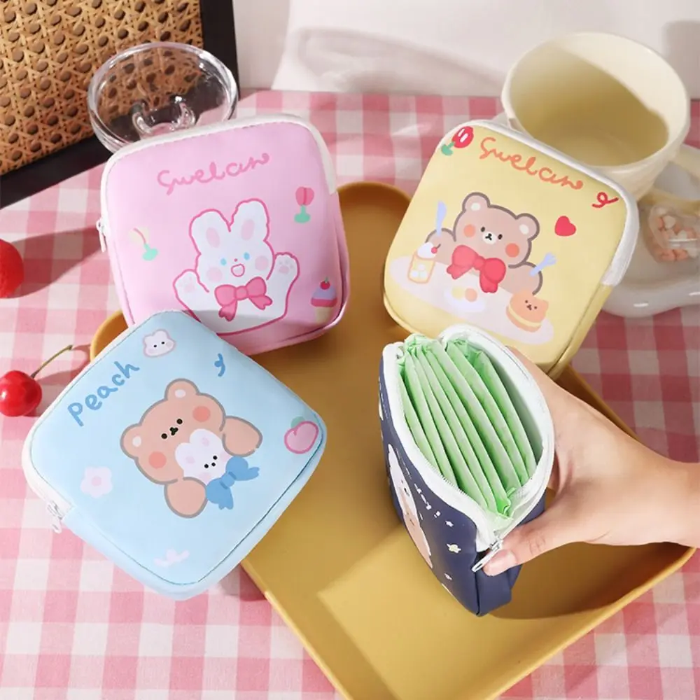 

Convenient Multifunction Sanitary Napkin Storage Bag Multicolor PU Makeup Bag Travel Supplies Mini Coin Bag Women Girl