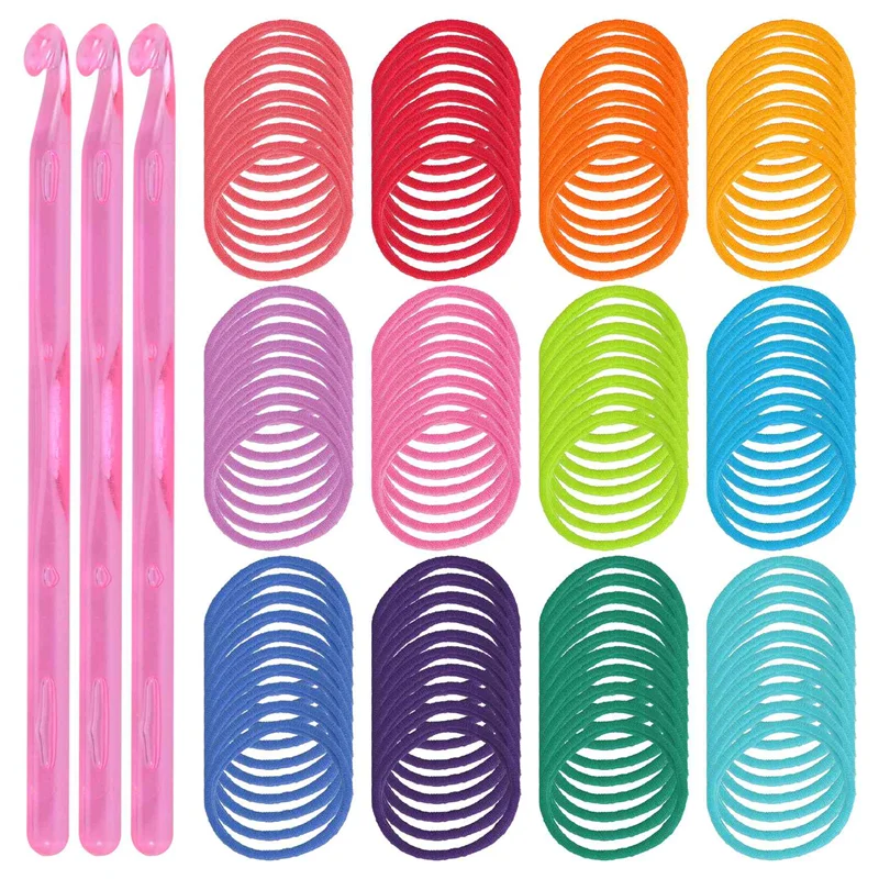 192 قطعة 7 بوصة بوثولدر الحلقات نول النسيج الحلقات النسيج الحرفية مع 12 لون DIY بها بنفسك لوازم الحرف A-ABXK