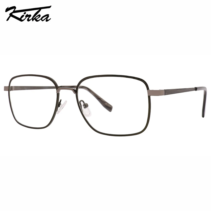 

Kirka Male Big Rectangle Lenses Matt Frames Shine Nose Bridge Business Computer Glasses Metal Reading Glasses Frames MM4022