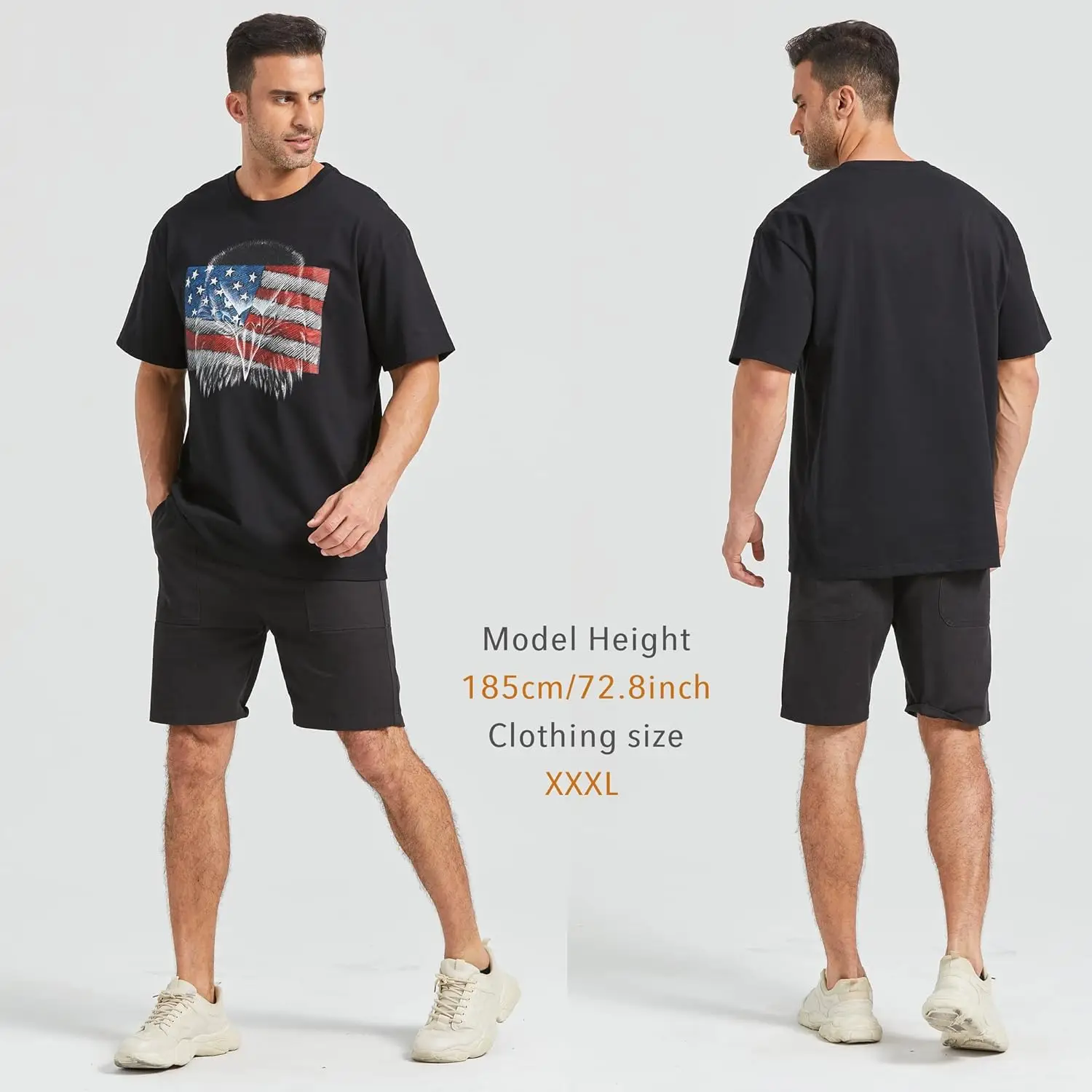Obacle Men T Shirt, Skull T-Shirt for Men Cotton Short Sleeve Black Shirt