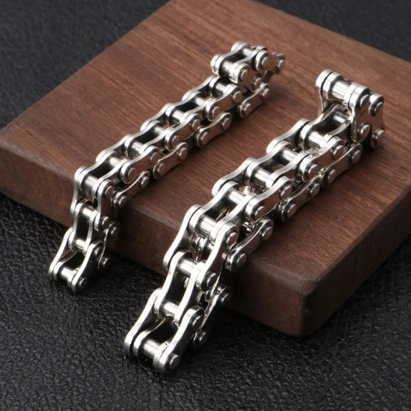 BOCAI New S925 Silver Jewelry Accessories Fashion Creativity Punk Style Motorcycle Chain Aggressive Rough Man Bracelet