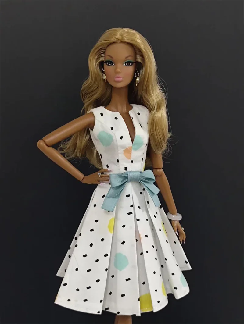 【Alleen kleding】1/6 Elegant Print Design Mode Jurk Kantoor Dame Kleding voor 30 cm Actie Poppen PP fr MengF2.0 kissmela st Speelgoed