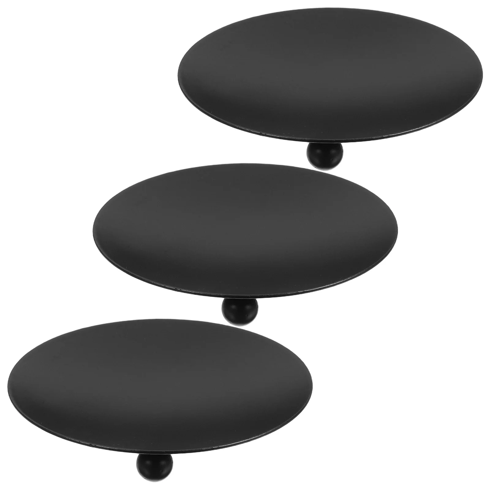 

3Pcs Iron Plate Holder Black Decorative Stand Stable Base for Pillar Candles Wedding Table Centerpiece Home Decor