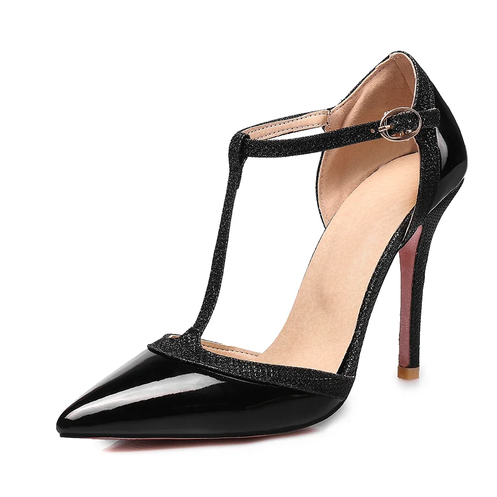 Brand New Summer Sexy Red Apricot Black Women Sandals High Heels Ladies Stripper Shoes EKS6 Plus Big Size 31 43 47