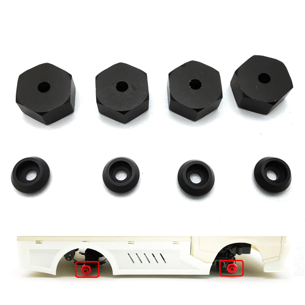 4Pcs/Set Metal Wheel Hub Adapter 5mm to 12mm Combiner RC Car Upgrade Parts for WPL JJRC MN 1/12 RC Crawler Model Car