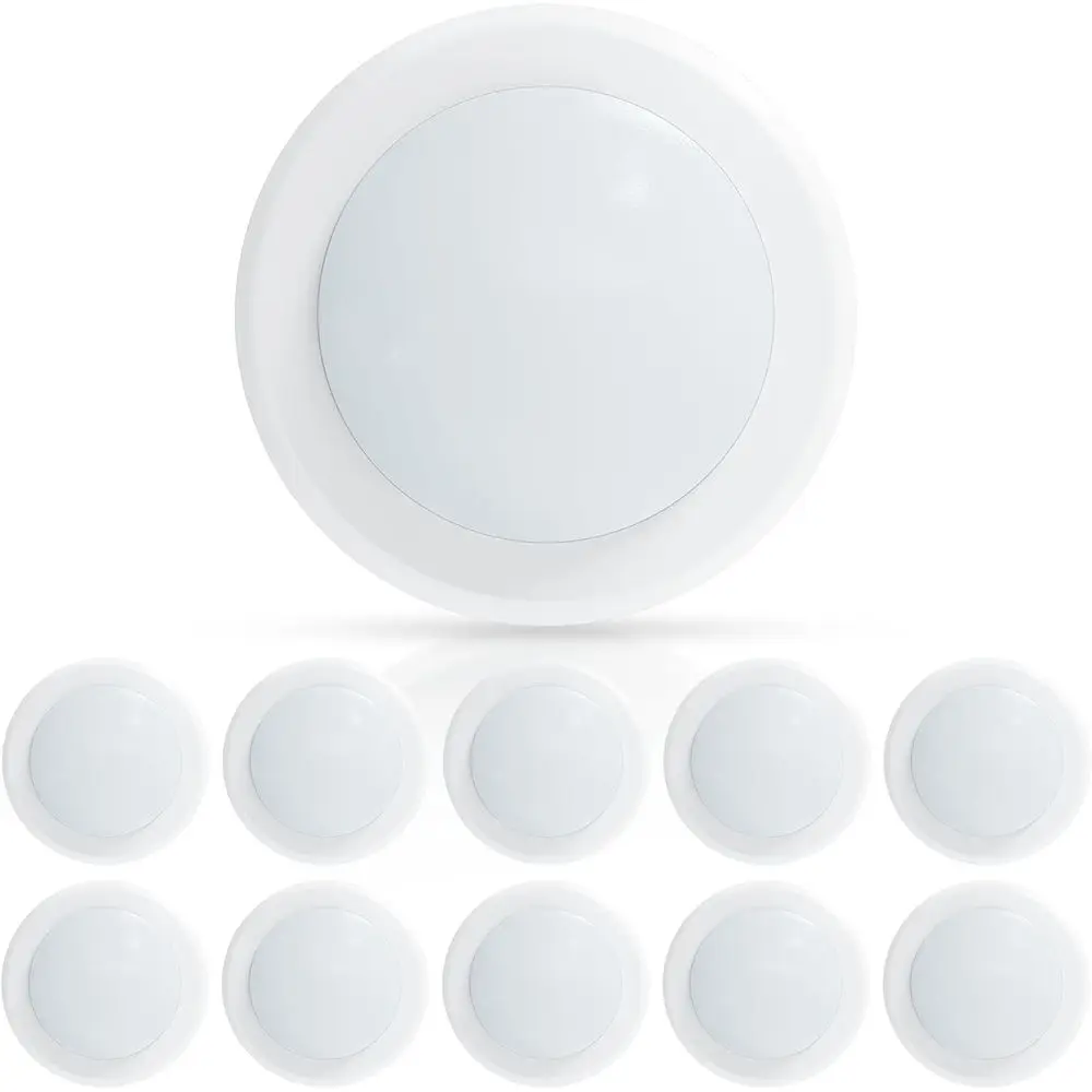 

10 Pack 6" LED Disk Light, Dimmable lush Mount Ceiling Downlight, 16.5W 1000Lm, 5000K Daylight, LED Disc Light Installs into J-B