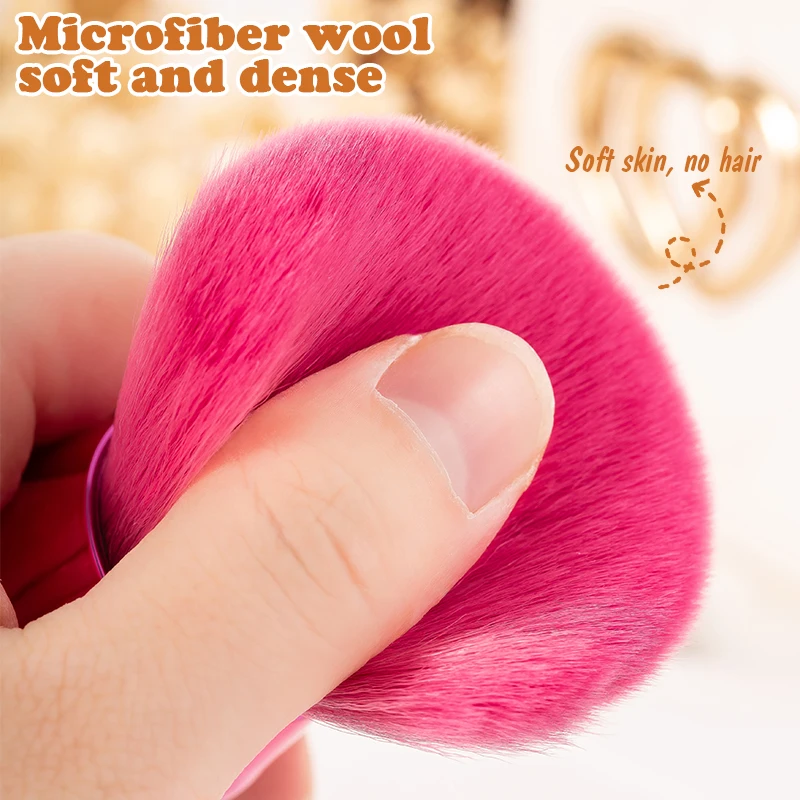 Make-up-Pinsel, flauschig, loser Puder, Rougepinsel, tragbar, runder Griff, multifunktionaler Make-up-Pinsel, kosmetisches Beauty-Zubehör