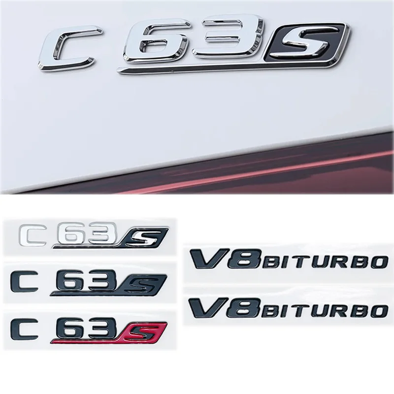 Image of Auto Tuning Für Mercedes Benz AMG C Klasse W204 W205 C63 C63S Brief Logo 3D ABS Aufkleber Auto Hinten Stamm Emblem Typenschild Aufkleber