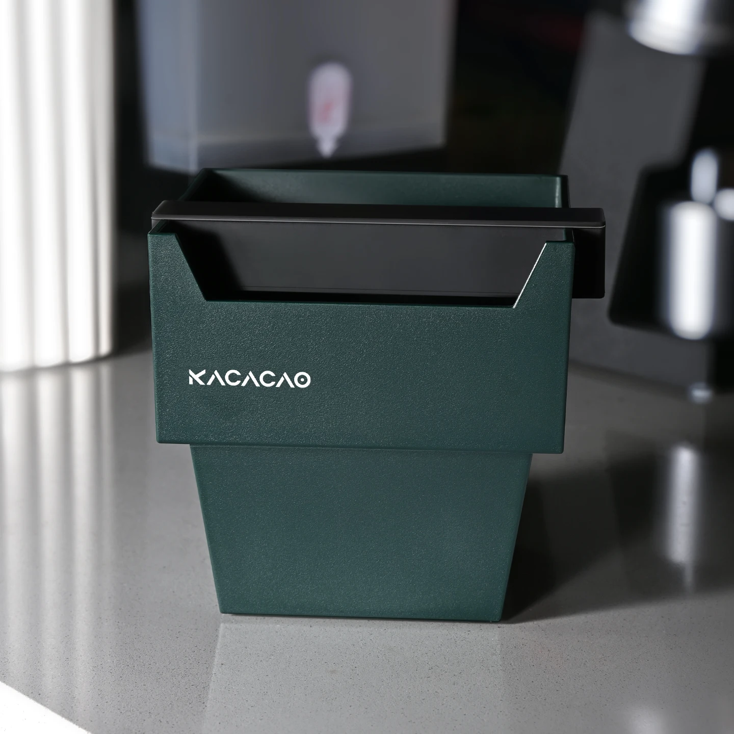 KATOMOKOEPOCA KACACAO 1.2L Trapezoid Coffee Knock Box Anti-slip Pads Knock Box