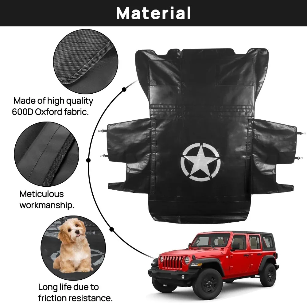 Car Trunk Cargo Cover Rear Liner Seats Storage for Jeep Wrangler JK 2007-2017 for Wrangler JL 2018-2023