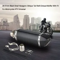 38-51mm Black Small Hexagonv Oblique Tail Refit Exhaust Muffler With Fit For Motorcycles ATV Universal