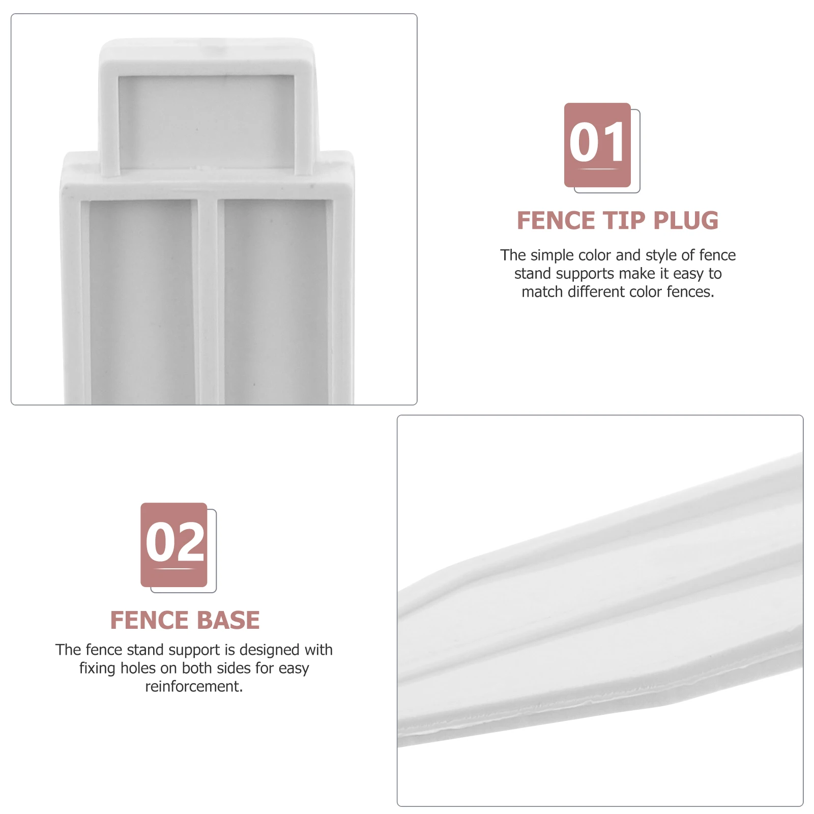 

8pcs Plastic For Small Durable Garden Support Fixing Plastic Fence Plug Plugs Holder Yard Fence Stand Accessories