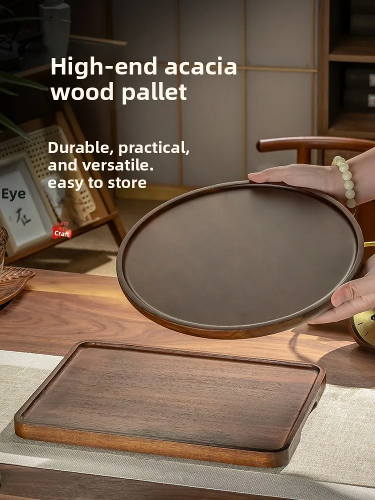 

High-End Rosewood Wooden Rectangle Tray Home Use Cup Holder Tea Tray Storage Plate Dining Plate Chinese Style Handmade Craft