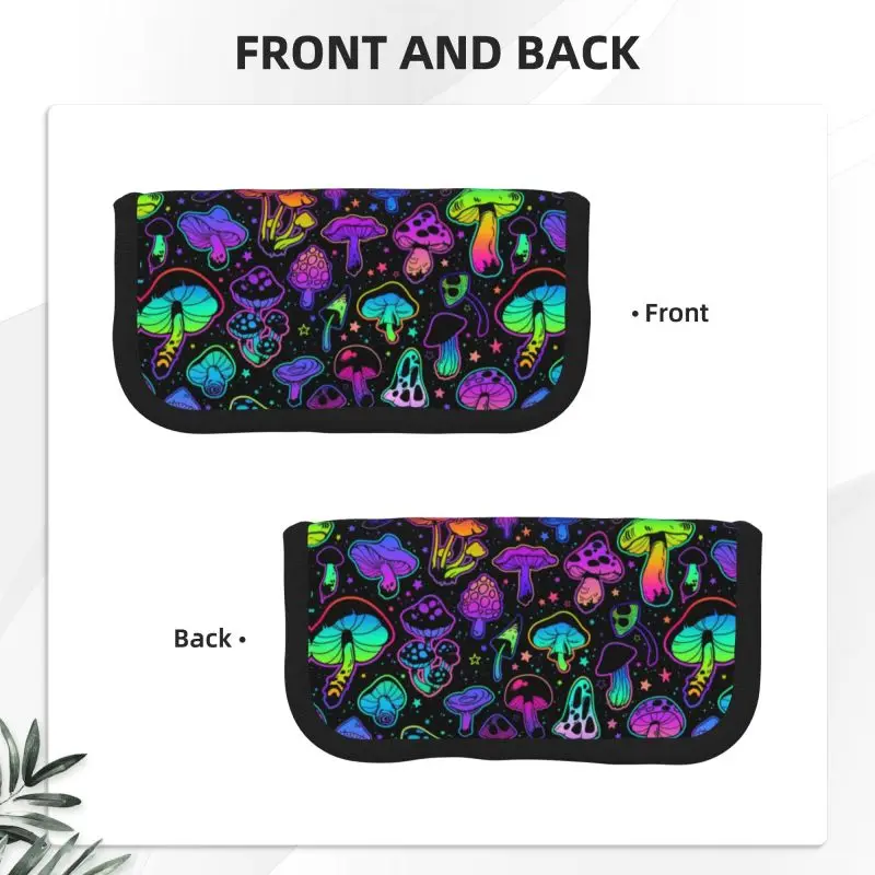 Customized Mushroom Pattern Pencil Cases for Girls Boys Custom Psychedelic Magic Boho Large Capacity Pen Box Bag School Supplies