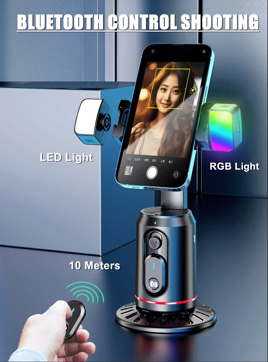 Smart Auto Face Tracking Gimbals Intelligent 360° Follow Selfie Stick for Phone GoPro Action Camera Video Record Live Streaming