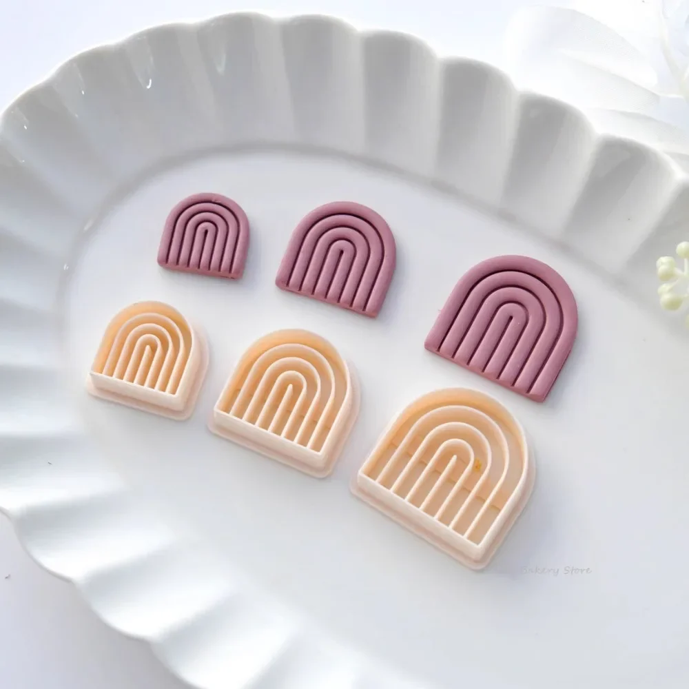 Arch Polymer Clay Earring Cutter Mold Soft Pottery Clay Cutters Wave Rainbow Shape Mold for Earring Jewelry Pendant Making