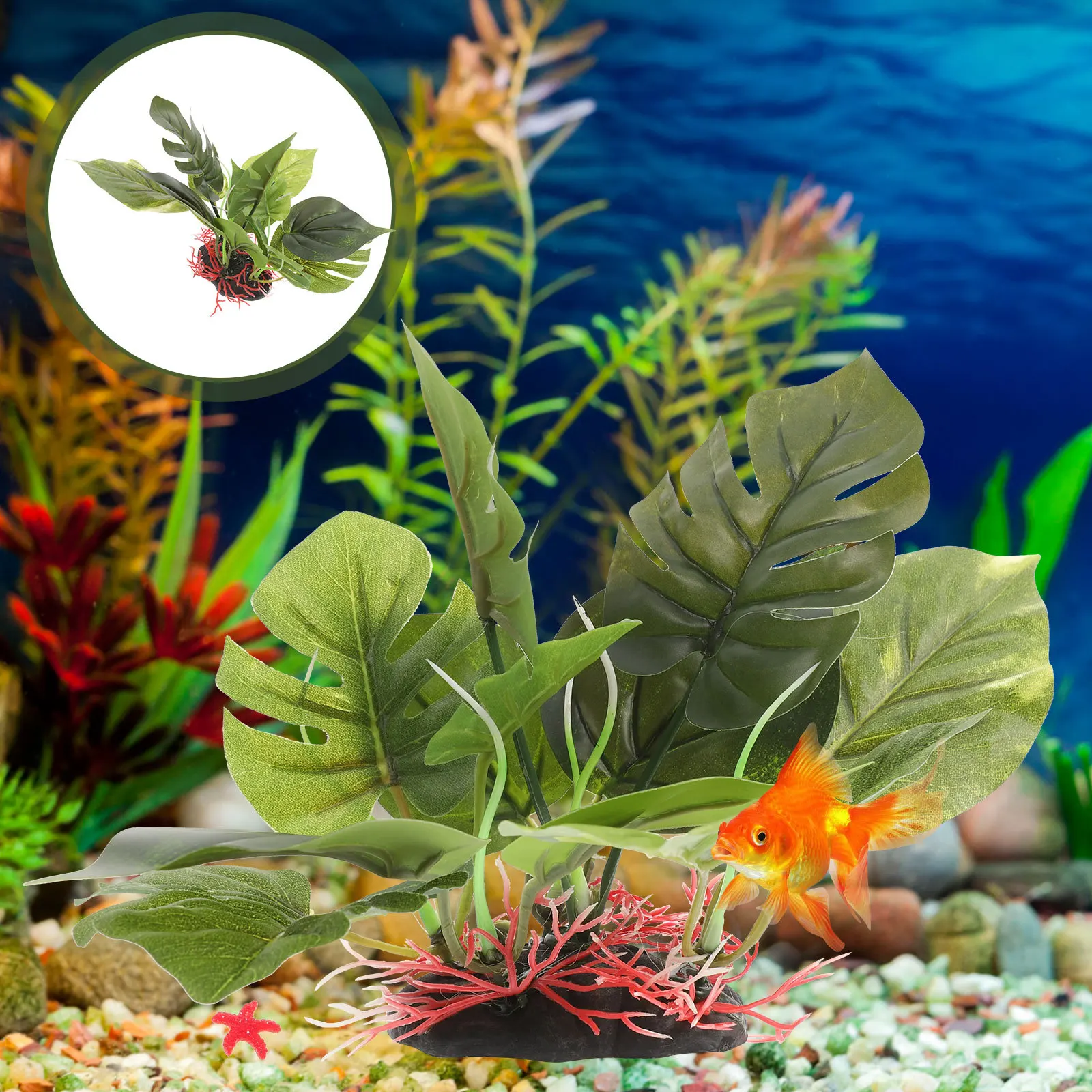 

Artificial Fish Tank Plant Plastic Aquarium Decoration Realistic Simulation Fake Plants for Betta Goldfish Hideout Fish Tank