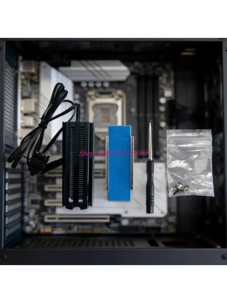 M.2 SSD Heatsink with ARGB Light Strips, Metal Cooling Cover for Desktop PC Upgrades, Thermals Support, and 74X24X18Mm Size