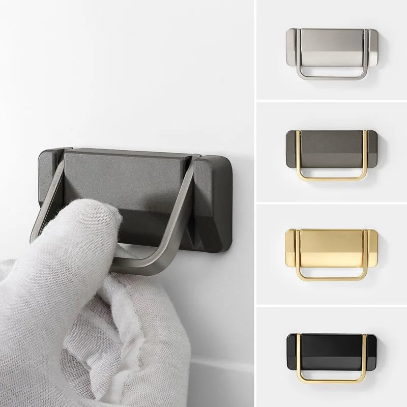 Cabinet Door Drawer Cabinet Concealed Buckle Handle Invisible Cabinet Door Handle Surface Mounted Simple Flat Handle
