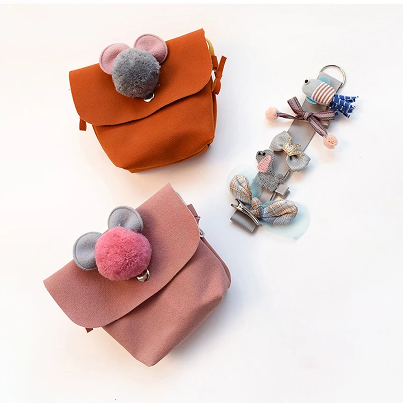 مجموعة دبابيس شعر بقوس شاش كرتوني ملون للفتيات ، إكسسوارات شعر للأطفال ، حقيبة للتوصيل ، ذيل حصان للطفل ، هدية عيد ميلاد