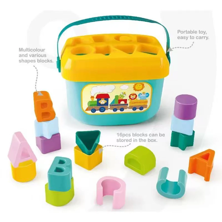 16 sztuk - Zabawka edukacyjna dla niemowląt i małych dzieci, puzzle graficzne, dopasowywanie kolorów, rozwój poznawczy, inteligencja, pudełko z zabawkami