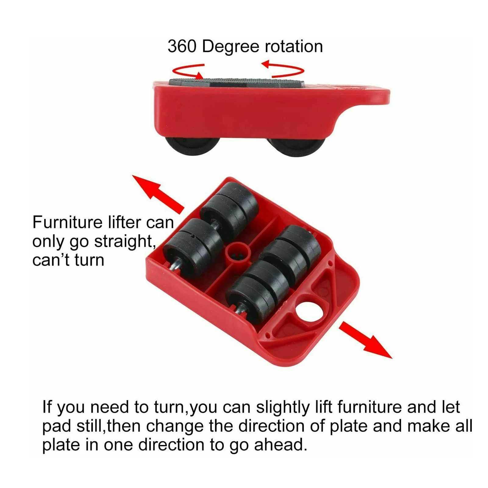 High Hardness Steel Rod Furniture Moving Tool Heavy Type Furniture Moving System Lifter Tool 4 Slide Pad Wheel Easy Move