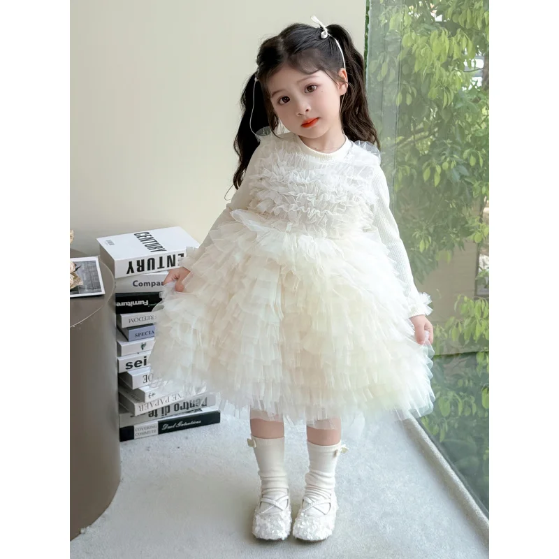 

Girls Dress Set Spring and Autumn New Children's Princess Dress Birthday Dress Girl Vest Cake Dress Two-piece Set