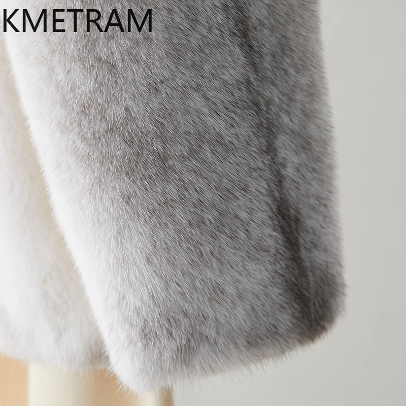 سترة نسائية متقاطعة من فرو المنك لعام 100% معطف فرو حقيقي فاخر برقبة على شكل حرف v ملابس شتوية عالية الجودة للنساء سترات فروي 2025 Fourrure