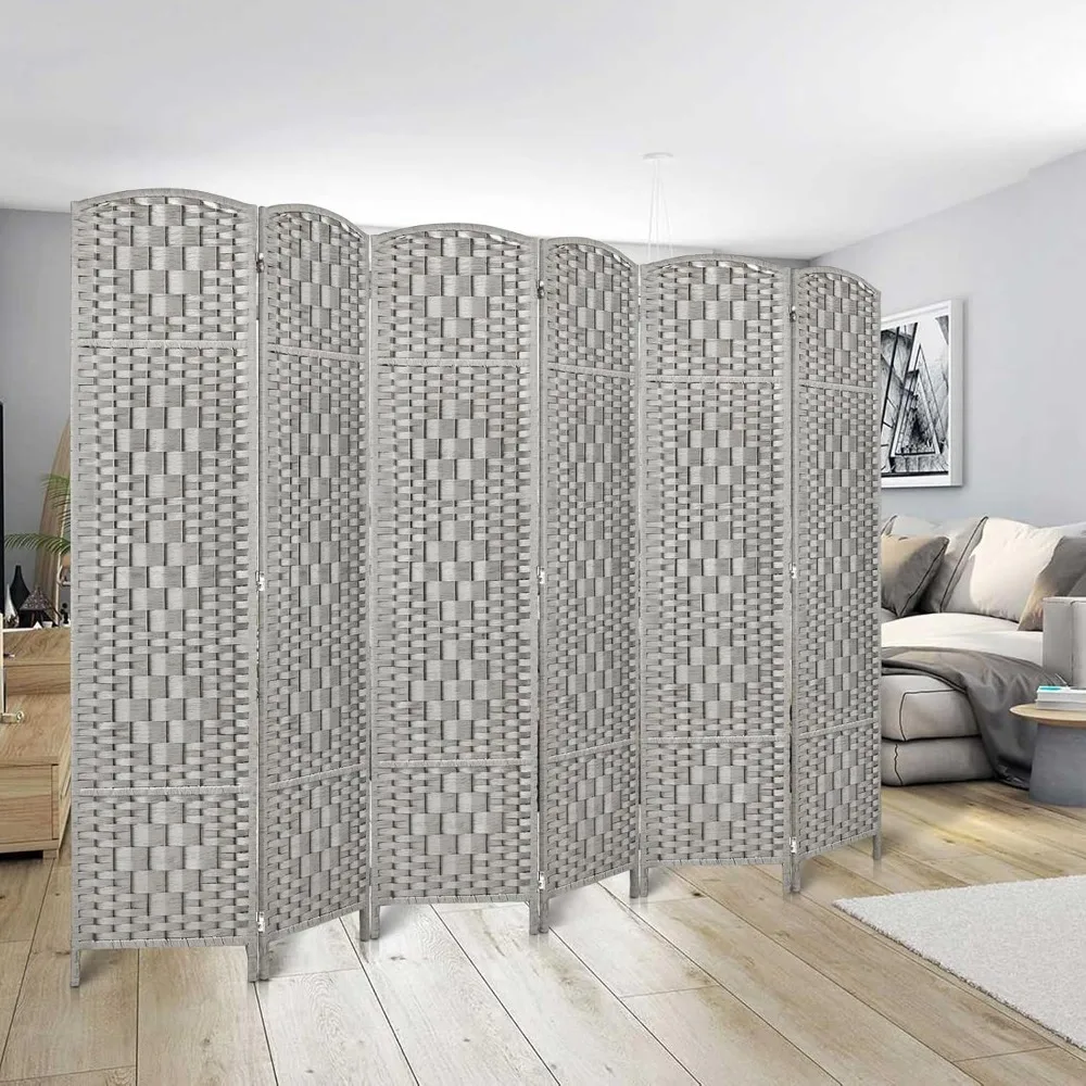 RHF Room Divider Panel, 6-Panel Privacy Screen Partition, Freestanding Room Divider for Home Office