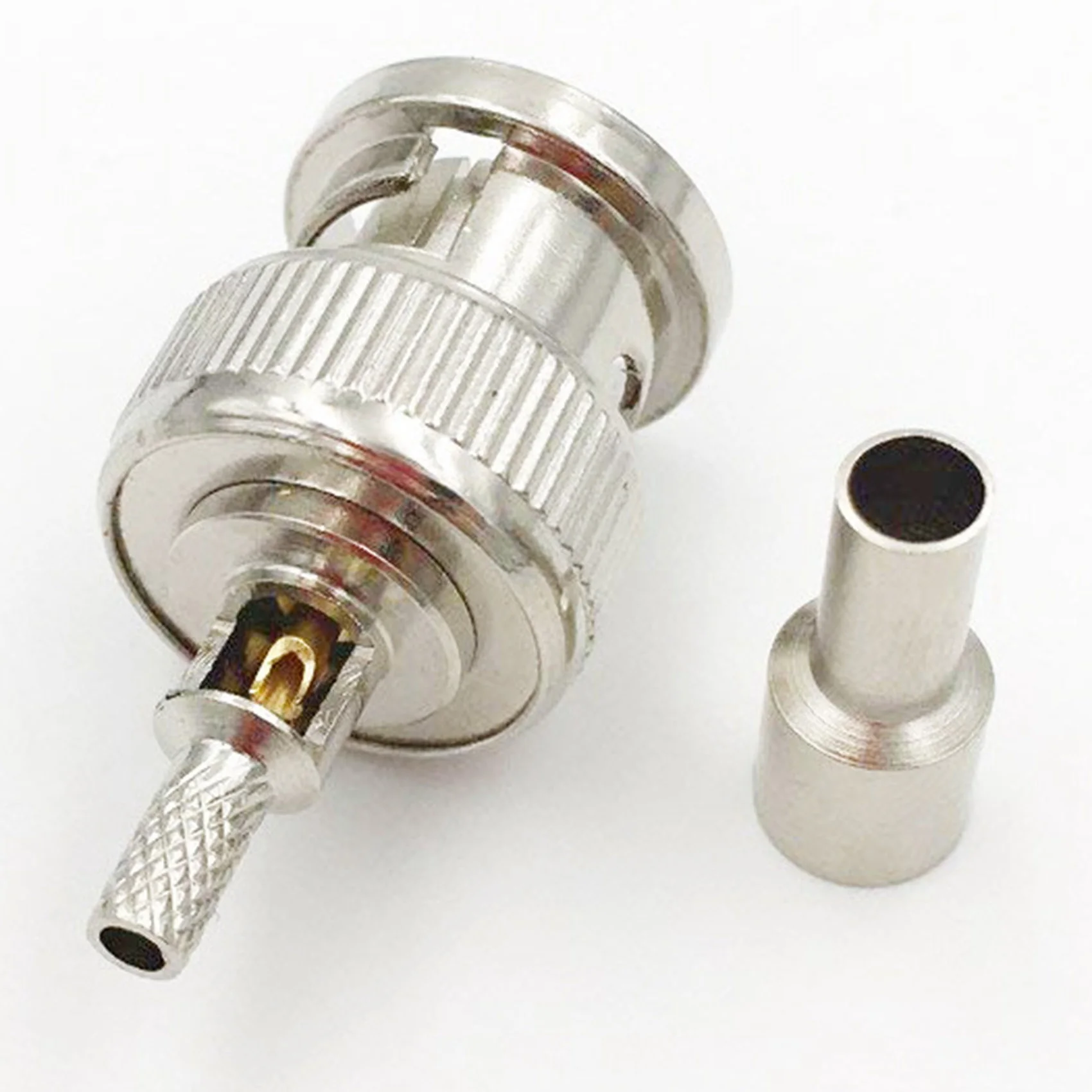 

A63X-10 Pcs BNC Male Plug Window Straight Crimp For RG174 RG316 RG179 Cable ADAPTER 50 Ohm
