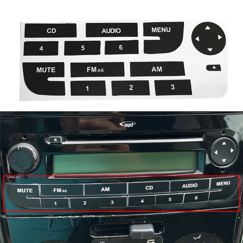 

Car Radio Button Repair Sticker for Fiat Grande Punto Radio Stereo Worn Peeling Button Repair Decals Stickers Car Accessories