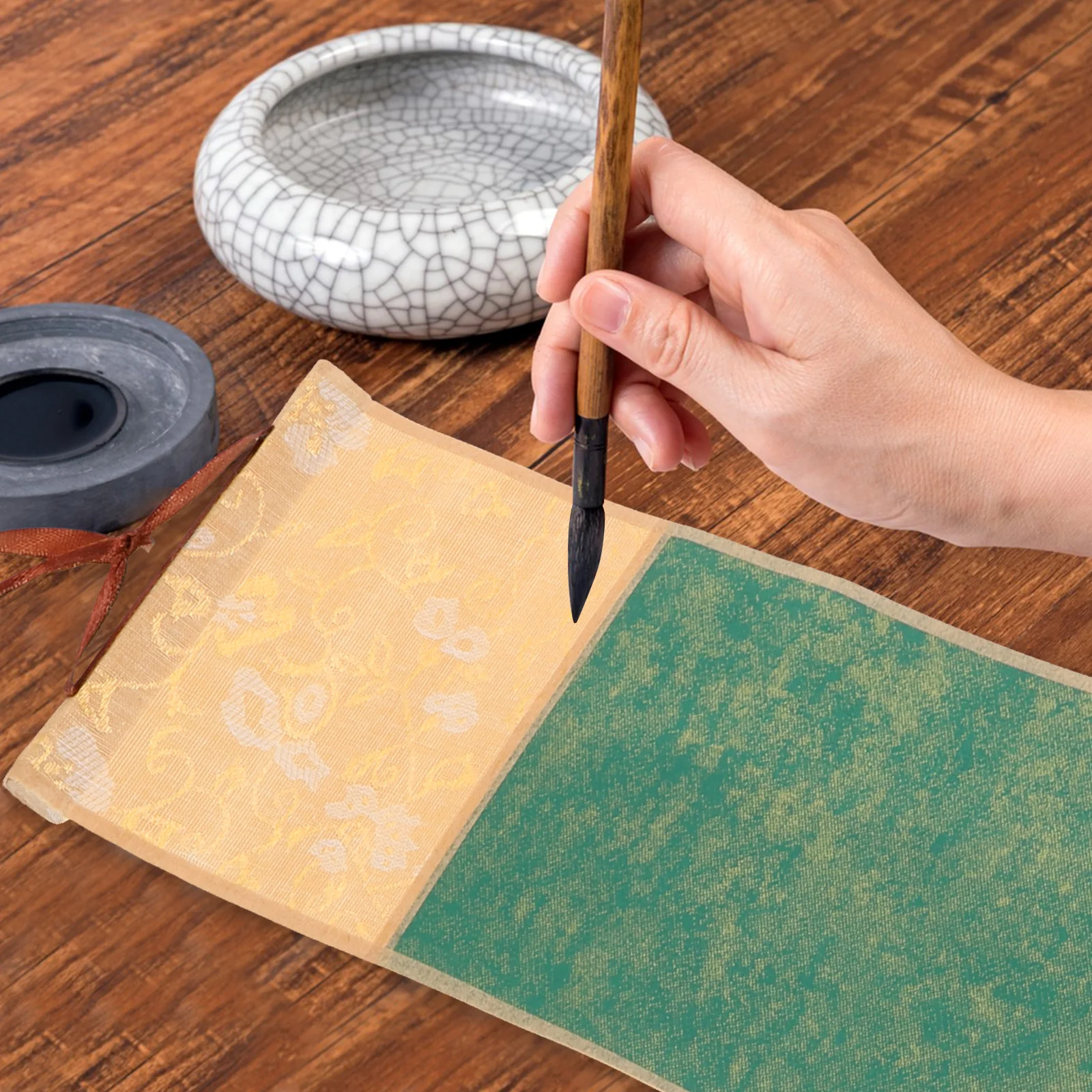 

Blank Calligraphy Scroll Chinese Paper Cloth Material Vintage Style Painting Practicing Calligraphy Drawing Scroll Wall Art