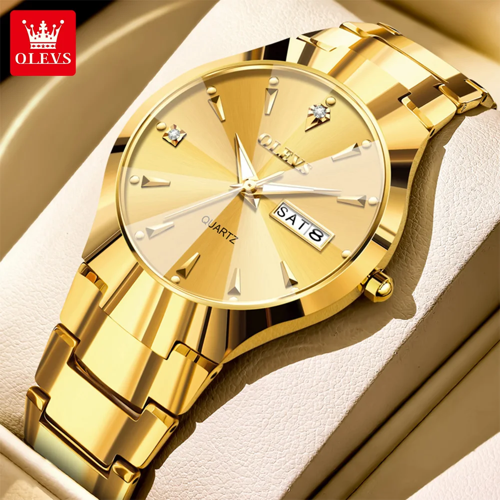 

OLEVS 8697 Men's Multi functional Watch Steel Strap Nightlight Display Date Display 30 meter Water Resistance High Lux