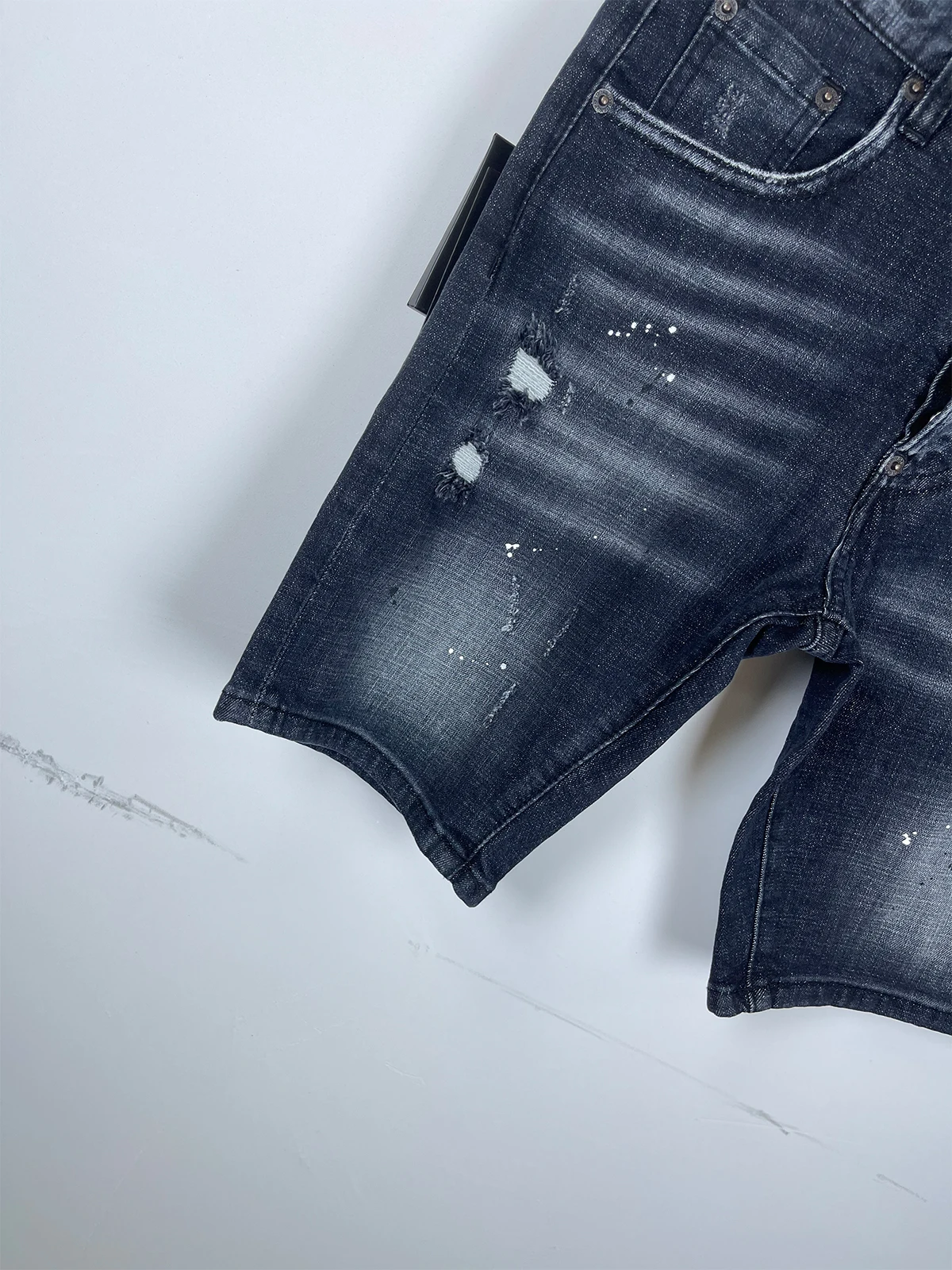 2024 Spring/Summer New D2 Jeans Trendy Men's Black Minimally Versatile Slim Fit Letter Printed Denim Shorts Men