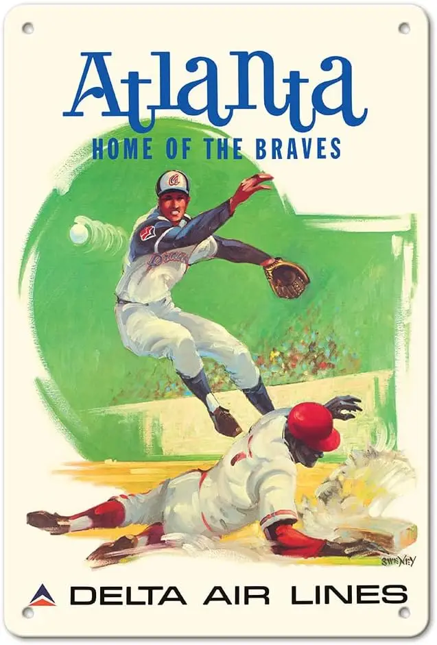 Pacifica Island Art Atlanta Georgia - Home of the Braves - Air Lines - Vintage Airline Travel Poster by Sweney c.1