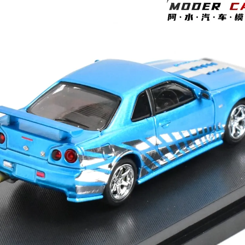 

SH 1:64 Skyline Игрушка для взрослых Хобби R34 Литая под давлением модель автомобиля