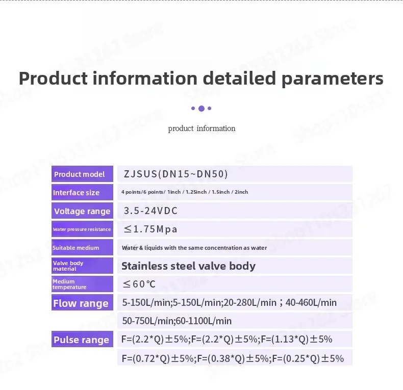 Water Flow Sensor Large Diameter Stainless Steel 4 Minutes Sewage Pipeline Hall Flowmeter Wear Resistant G3/4