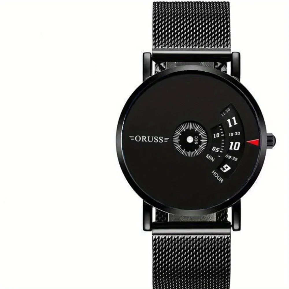 1pcs Elegant Men's Quartz Watch Fashion Business and Sports Design Blue Dial