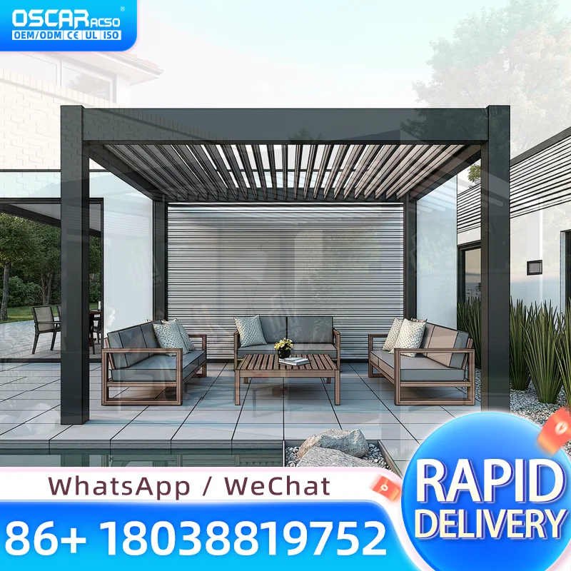 

Bioclimatic Wall Mounted Aluminum Gazebo Rot Proof Eco Friendly Outdoor Garden Arbour Ideal for Backyard Patio and Balcony pergo