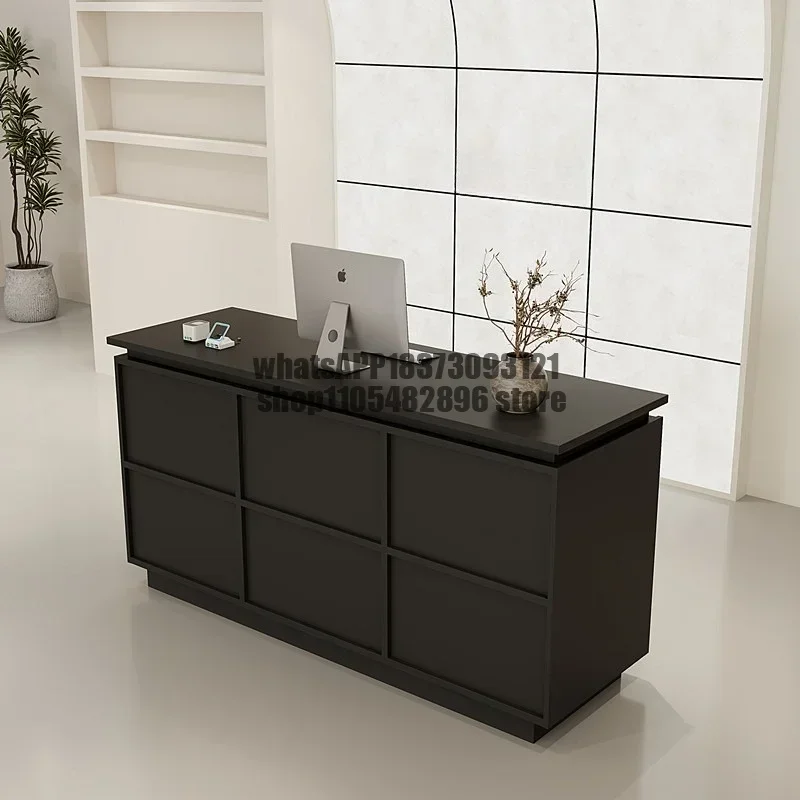 Beauty salon Reception desk minimalist cave stone pattern reception counter aesthetic comptoire de magasin industrial furniture