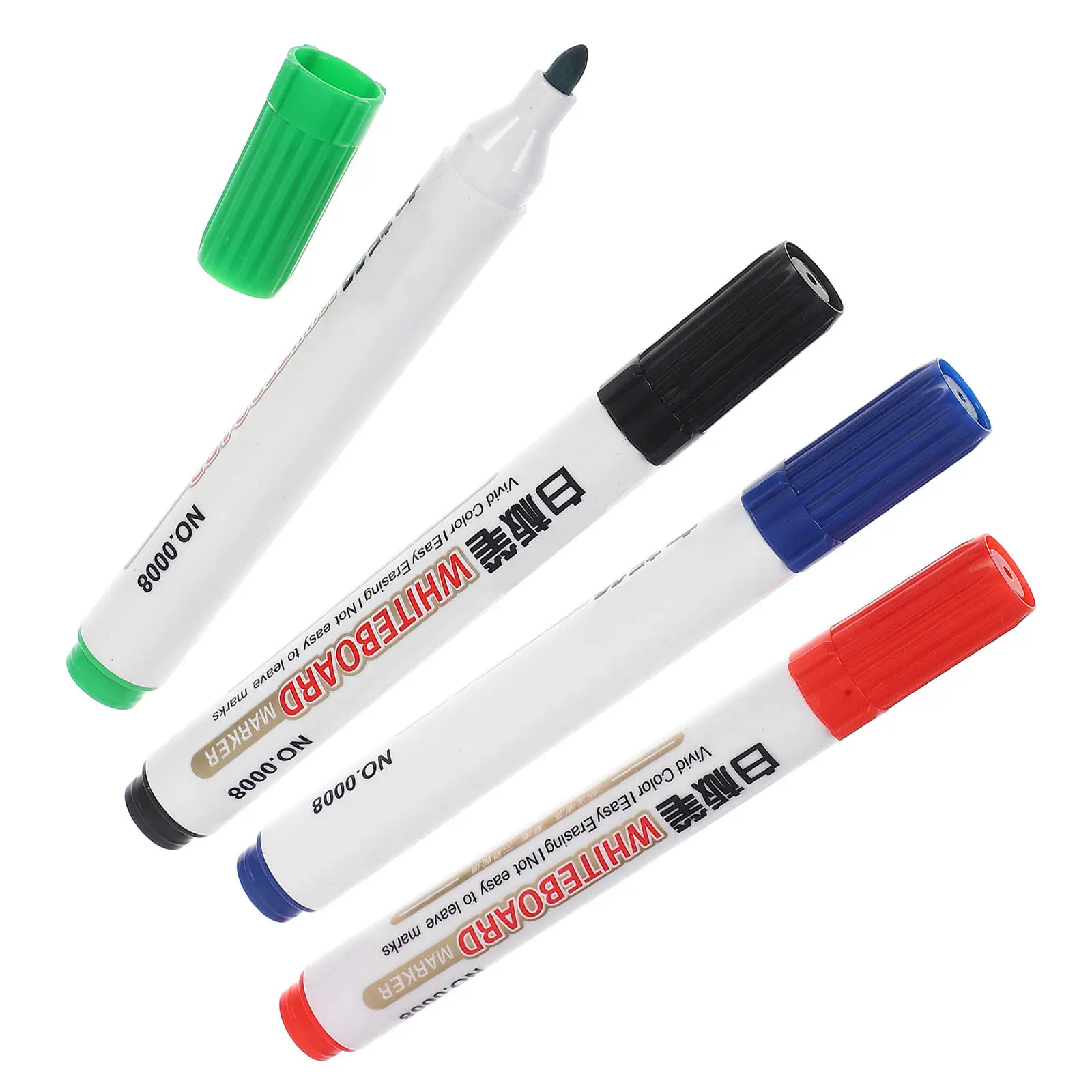 

4Pcs Erasable Whiteboard Marker Set Dry Erase Pens for Office School Classroom Mirrors Bright Colors No Residue Smooth Writing