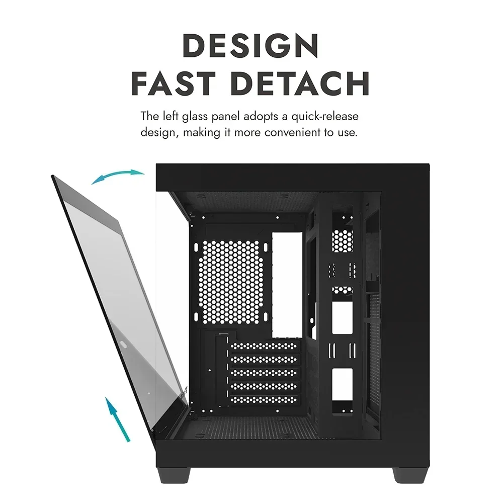 جديد! Aigo 275P حافظة كمبيوتر غرفة عرض البحر كمبيوتر ألعاب سطح المكتب M-ATX ITX اللوحة الأم على الوجهين الزجاج المقسى ألعاب الكمبيوتر خزانة