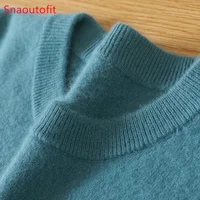 Men's 100% Pure Mink Cashmere Sweater O-Neck Pullovers Knit Sweater Autumn and Winter New Long Sleeve High-End Jumpers Mink Tops - Image 3