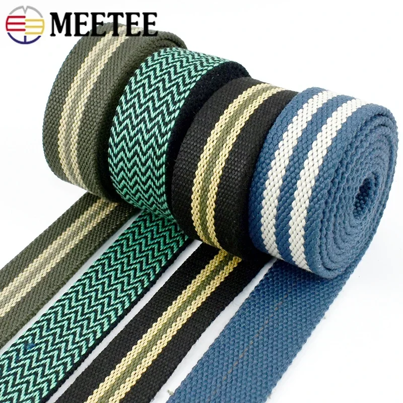 1/2/3/4M 38mm Cotton Polyester Webbing Tape 3mm Thick Backpack Tapes Bag Decoration Ribbon Belt DIY Sewing Material Accessories