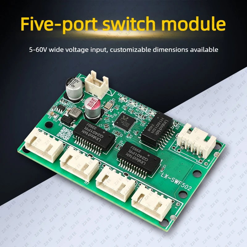 LX-SWF502-1 Mini Small 5-port 100M Engineering Switch Module Socket Built-in Embedded Network Transmission Main Board