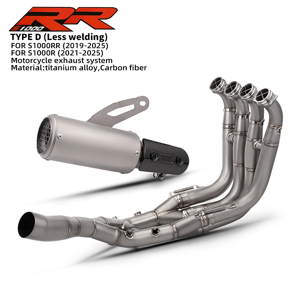 Titanium for S1000R 2021-2025 S1000RR 2019-2025 Motorcycle Exhaust System Manifold Header Connect 60MM Muffler