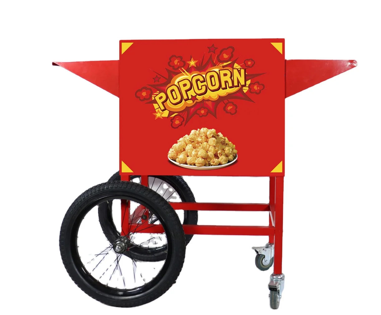 Factory price Popcorn cart machine Stainless steel popcorn machine with cart Outdoor food stall