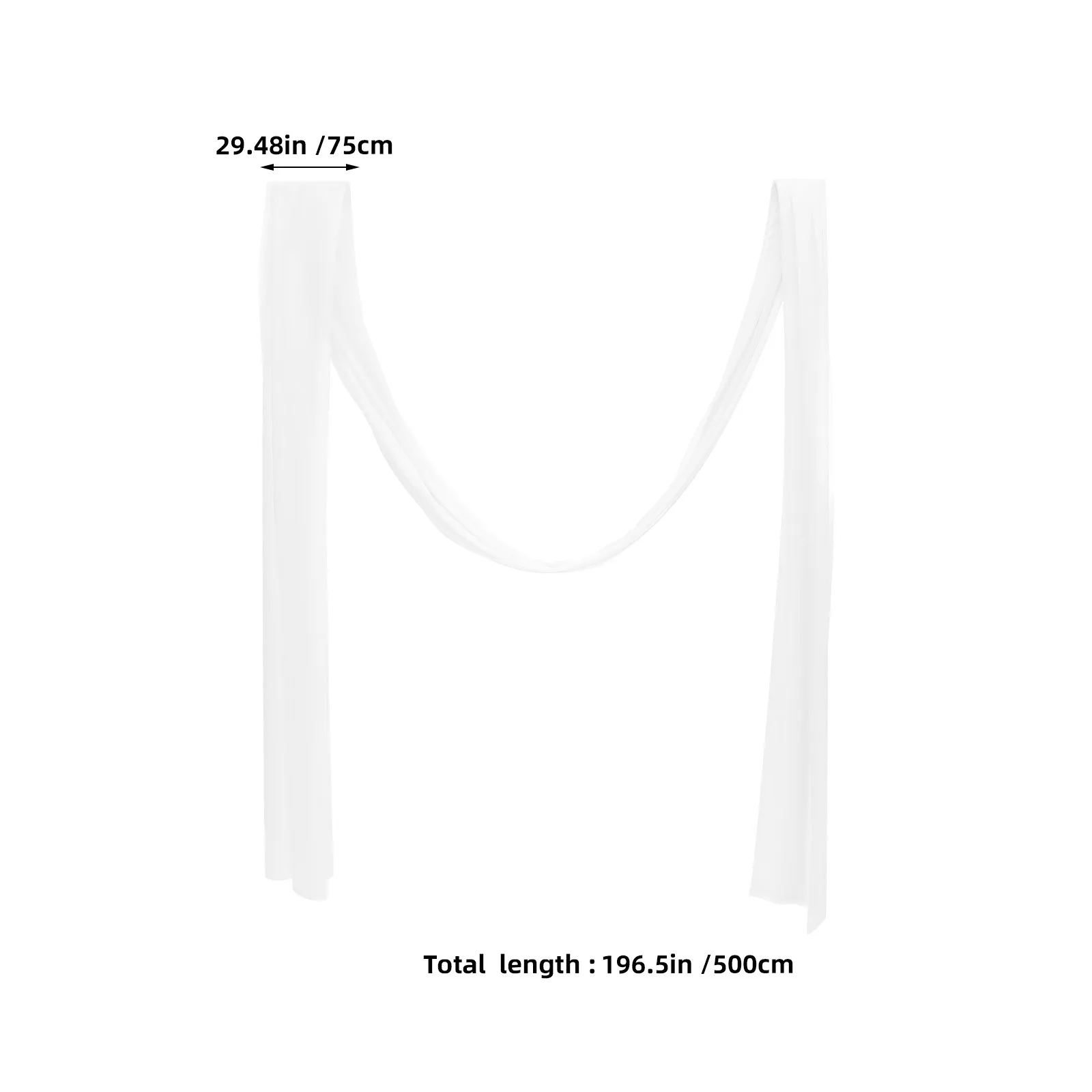1 Panel Sheer Wedding Arch Draping Fabric White Backdrop Curtain for Ceremony Party Baby Shower Flowing Wrinkle-Free Arch Fabric
